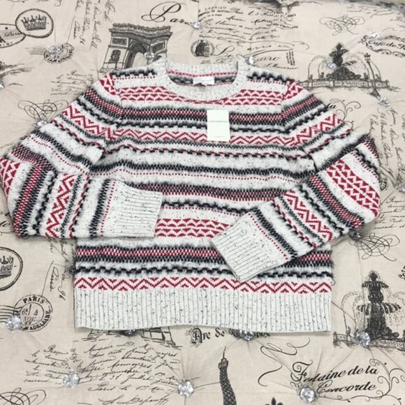 Lucky Brand Striped Fair Isle Cotton/Wool Sweater - Picture 4 of 7